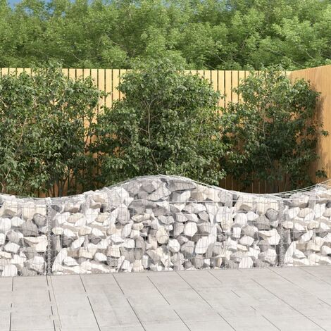 Paniers à gabions arqués 9 pcs 200x50x60/80 cm Fer galvanisé (1/5)