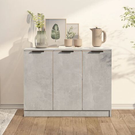 Buffet Gris béton 90,5x30x70 Bois d'ingénierie (1/5)