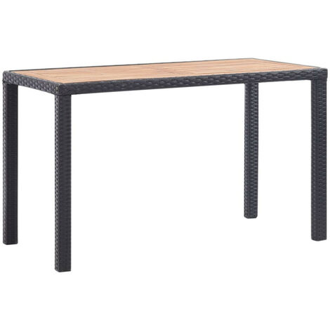 Table de jardin Noir et marron 123x60x74 Bois d'acacia solide (1/5)