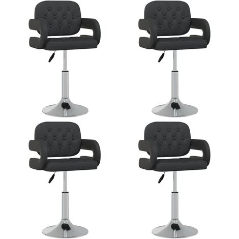 Chaises pivotantes de salle à manger 4 pcs Noir Similicuir 19 (1/5)