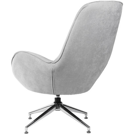 Fauteuil design pivotant à 360º tissu gris clair Oeuf 79cm