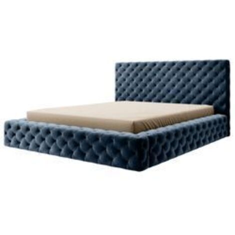 Lit coffre Prince prestige – Élégance du tissu capitonné-Bleu foncé-160x200 (1/5)