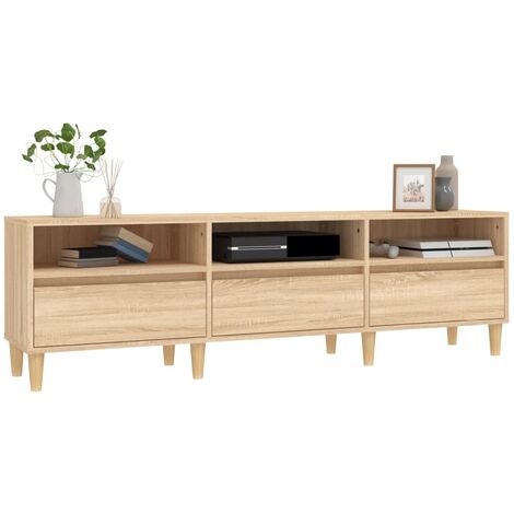 Meuble TV chêne sonoma 150x30x44,5 cm bois d'ingénierie (1/5)