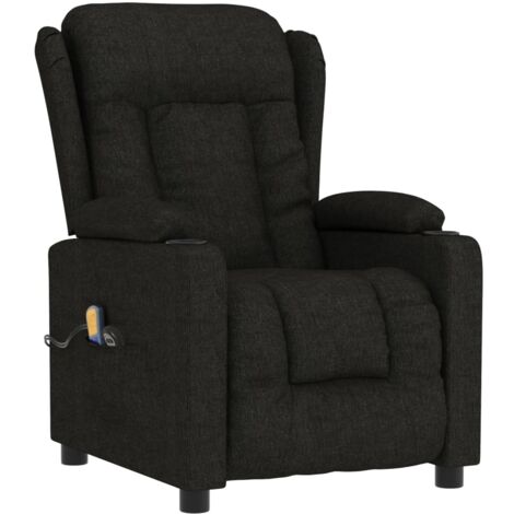 Fauteuil de massage inclinable électrique Noir Tissu 7 (1/5)