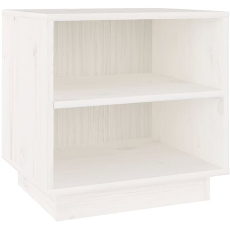 Table de chevet Blanc 40x34x40 Bois de pin solide (1/5)