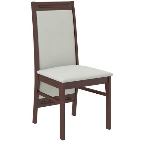 Chaise en bois Noyer foncé et tissu Komba-Tissu 27106 (1/4)