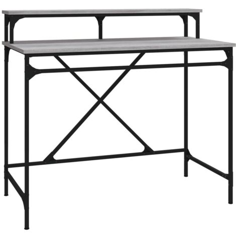 Bureau sonoma gris 100x50x90 bois d'ingénierie et fer (1/5)