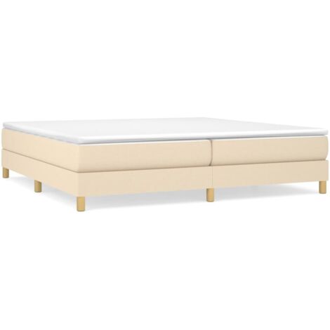 Lit à sommier tapissier avec matelas Crème 200x200 Tissu (1/5)
