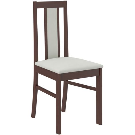 Chaise bois Noyer foncé et tissu Louiza-Tissu 27111 (1/5)