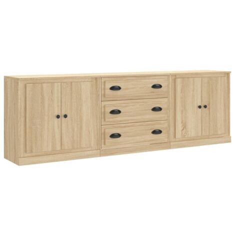 Buffets 3 pcs Chêne sonoma Bois d'ingénierie (1/5)