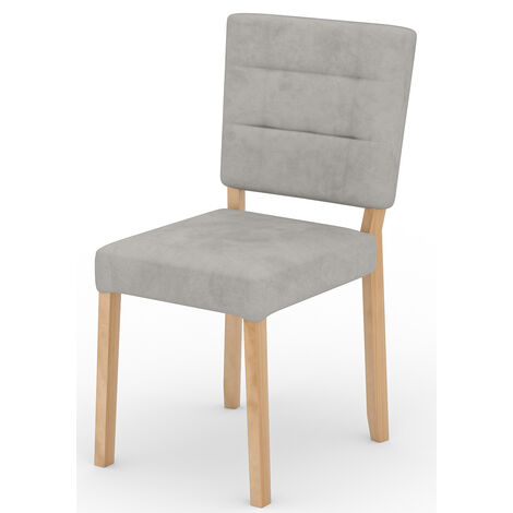 Chaise moderne en bois naturel de hêtre et tissu au choix Kloba-Tissu 27120 (1/5)
