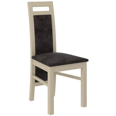 Chaise bois clair sonoma et tissu tissu Mouka-Tissu 27109 (1/4)