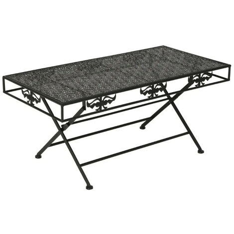 Table basse rectangulaire pliante métal noir Rudy (1/5)