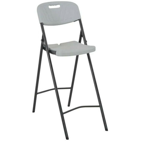 Chaise de bar pliable polyéthylène blanc Nesly - Lot de 2 (1/4)