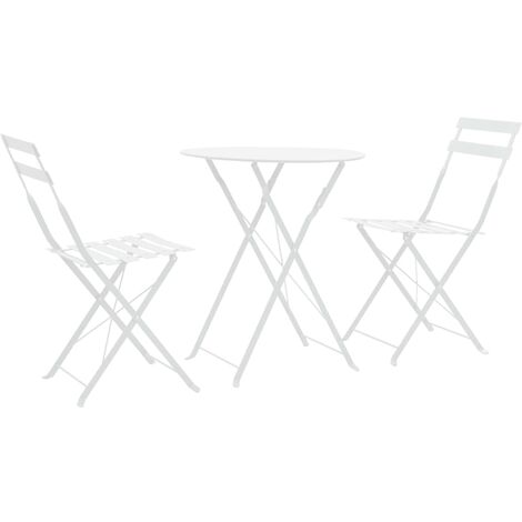 Mobilier de bistro 3 pcs Acier Blanc (1/5)