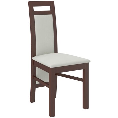 Chaise bois Noyer foncé et tissu tissu Mouka-Tissu 27110 (1/4)