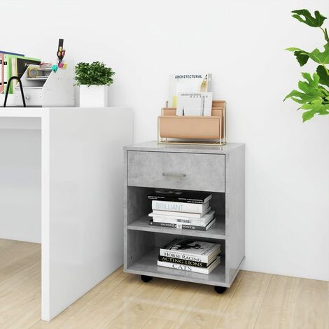 Armoire à roulettes Gris béton 46x36x59 (1/5)