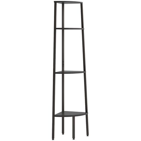 Étagère d'angle 4 niveaux Noir 45,5x31,5x150