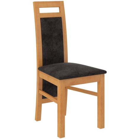 Chaise bois clair de hêtre et tissu tissu Mouka-Tissu 27102 (1/4)