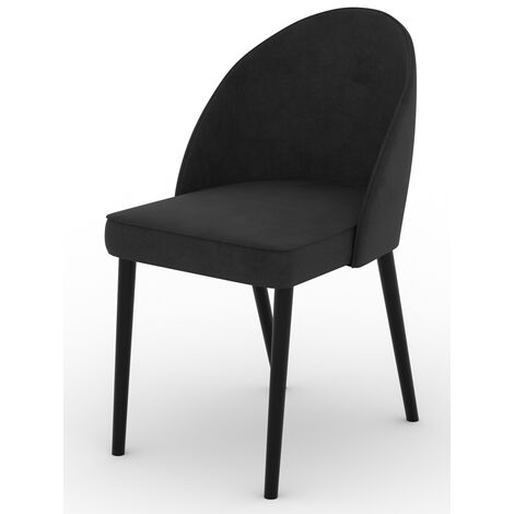 Chaise moderne en bois noir de hêtre et tissu au choix Luna-Tissu 27110 (1/5)