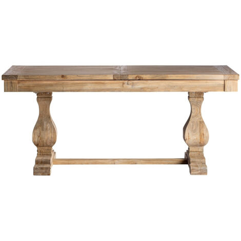 Table à manger rectangulaire à rallonge bois d'orme massif Bukila 180/240 cm (1/5)