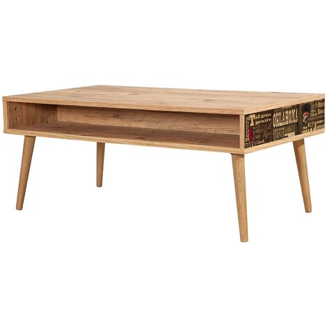 Table basse en bois clair originale avec niche Kiza 765 (1/3)