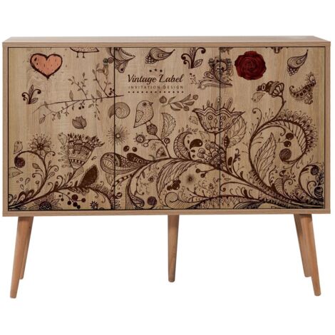 Buffet 3 portes en bois clair Kiza 730 (1/5)