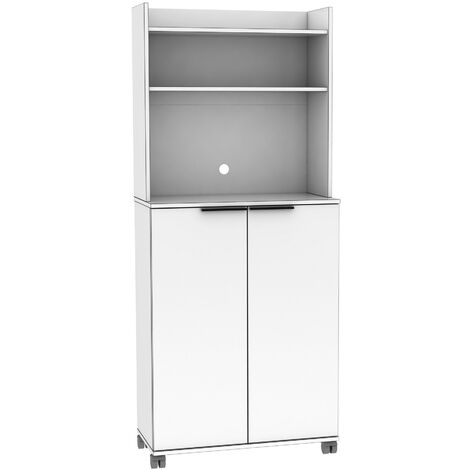 Armoire de rangement multifonctions blanche Lika 73cm (1/5)