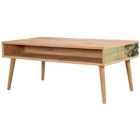 Table basse en bois clair avec niche Kiza 727 (1/3)