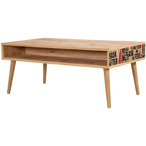 Table basse en bois clair originale avec niche Kiza 766 (1/3)