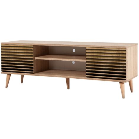 Meuble TV en bois clair dégradé avec niche Kiza 220 (1/3)