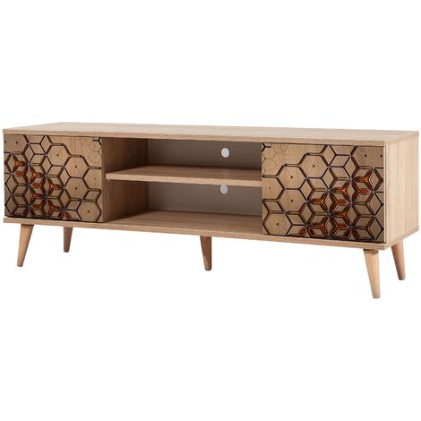 Meuble TV en bois clair et marron Kiza 720 (1/5)