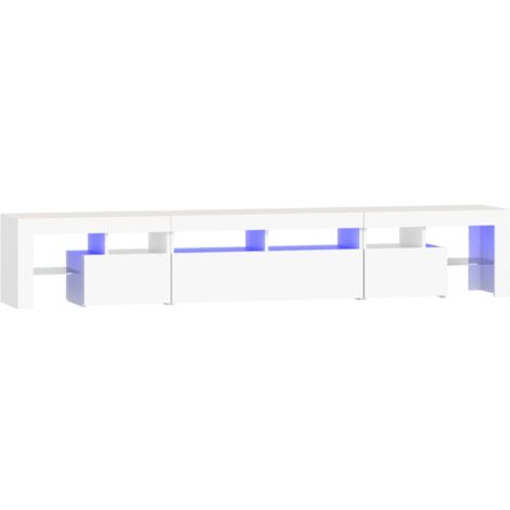 Meuble TV avec lumières LED Blanc 230x36,5x40 (1/5)