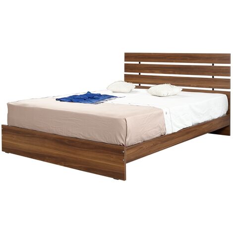 Lit adulte moderne bois marron Marka - 7 tailles-100x200 (1/5)