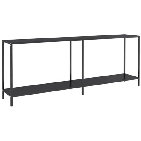 Table console Noir 200x35x75,5 cm Verre trempé 2 (1/5)