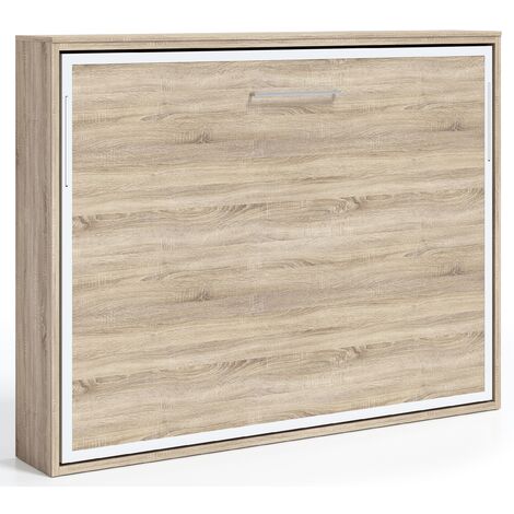 Lit escamotable horizontal 160x200 Angelina-Coffrage Gris anthracite-Façade Gris ciment (1/5)