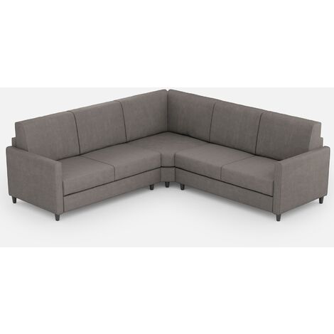 Canapé d'angle moderne italien tissu gris Korane - 5 tailles-Taille 241x241 cm (1/5)