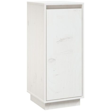 Buffet Blanc 31,5x34x75 Bois massif de pin (1/5)