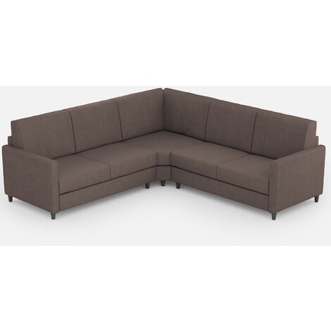 Canapé d'angle moderne italien tissu marron Korane - 5 tailles-Taille 221x221 cm (1/5)
