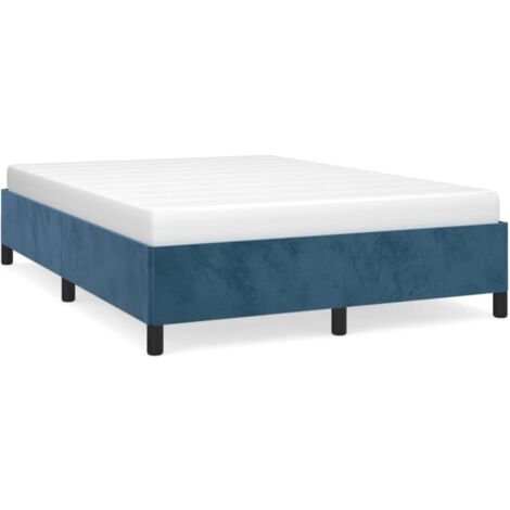 Lit Bleu foncé 140x190 Velours (1/5)