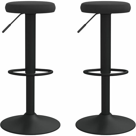 Tabourets de bar 2 pcs Noir Velours 6 (1/5)