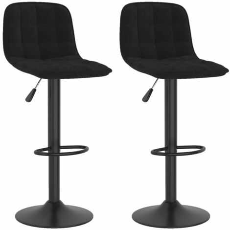 Tabourets de bar 2 pcs Noir Velours 14 (1/5)