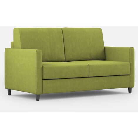 Canapé droit moderne italien tissu vert pistache Korane - 3 tailles-Taille 138 cm (1/5)
