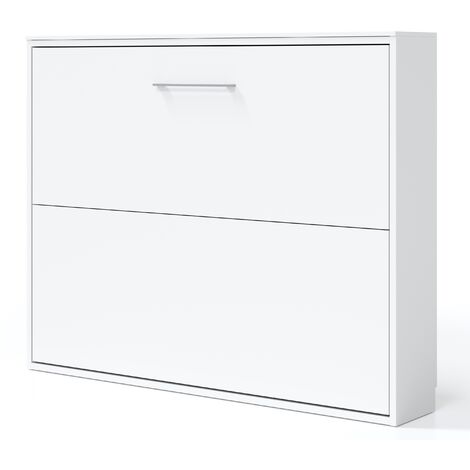 Lit escamotable horizontal 90x190 Klika-Coffrage Glacial 3D-Façade Gris ciment (1/5)