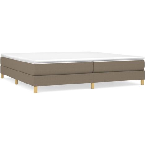 Lit à sommier tapissier avec matelas Taupe 200x200 Tissu (1/5)