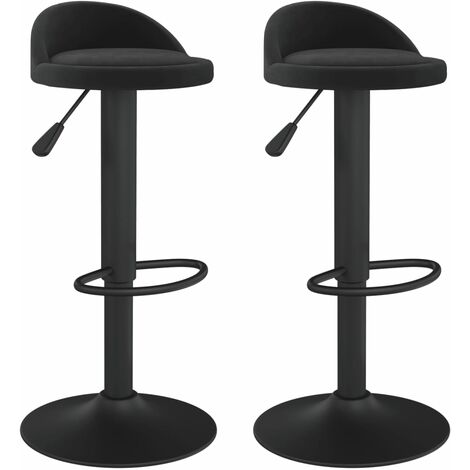 Tabourets de bar 2 pcs Noir Velours Ruza (1/5)