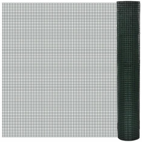Grillage Acier galvanisé et revêtement en PVC 10 x 1 m Vert (1/4)