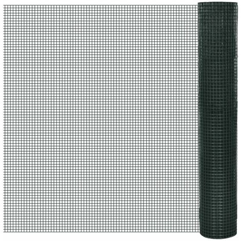 Grillage Acier galvanisé et revêtement en PVC 10 x 1 m Vert 2 (1/4)