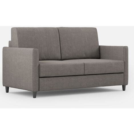 Canapé droit moderne italien tissu gris Korane - 3 tailles-Taille 138 cm (1/5)
