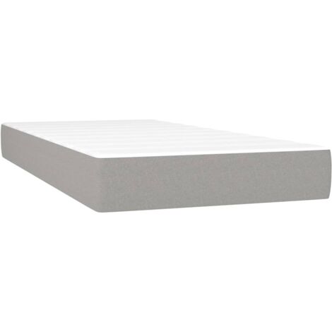 Matelas de lit à ressorts ensachés Gris clair 90x190x20 Tissu (1/5)